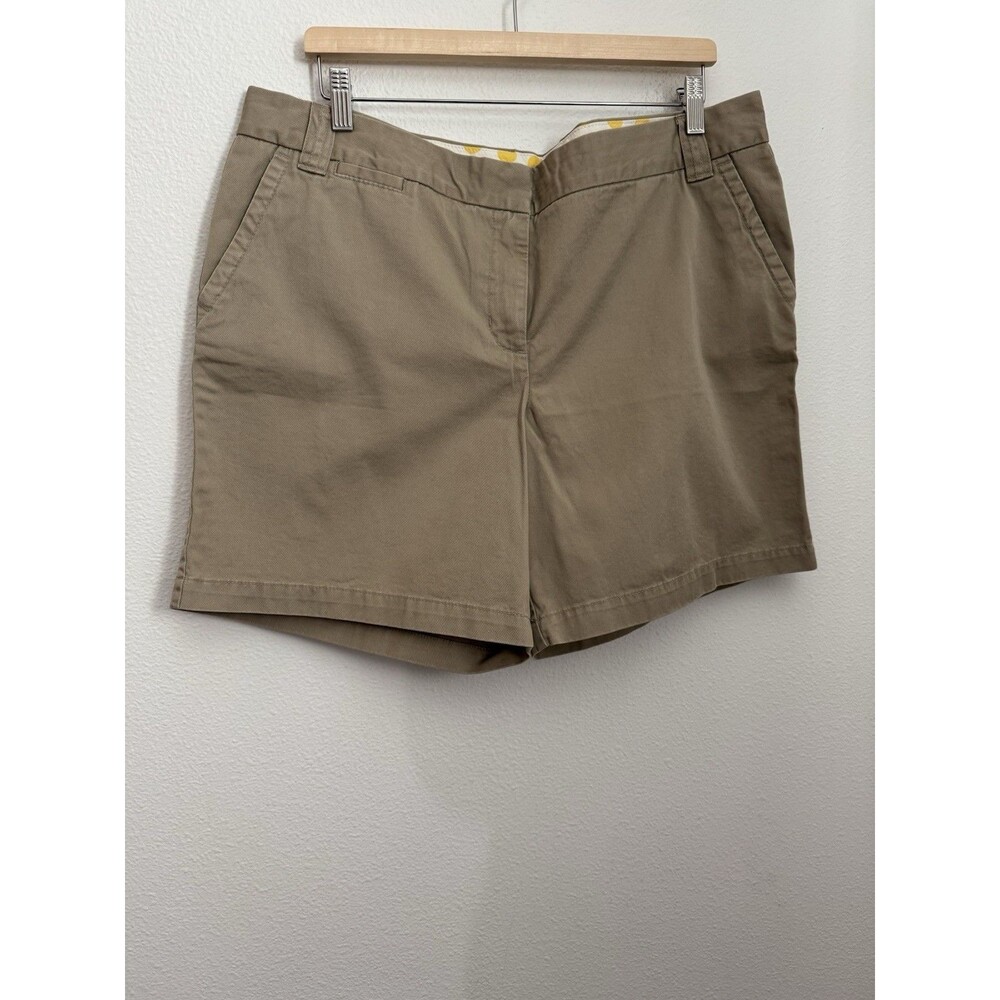 J. CREW Women’s 100% Cotton Broken In Chino SHORTS Khaki 7.5” Inseam Size 16 New
